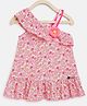 Nauti Nati One Shoulder Sleeves Floral Printed & Applique Dress - Pink