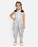 Nauti Nati Sleeveless Floral Printed Patiala Style Jumpsuit - Blue