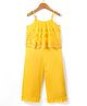 Lil' Drama Sleeveless Butterfly Lace Detailed Jumpsuit - Yellow
