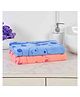 JARS Collections 100% Microfiber Very Soft Cartoon Animal Print Baby Bath Towel Pack of 2 - Blue & Orange
