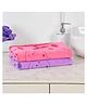 JARS Collections 100% Microfiber Very Soft Cartoon Animal Print Baby Bath Towel Pack of 2 - Purple & Pink