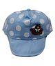 Kid-O-World Polka Dot Printed & Bear Patch Detailed Cap - Light Blue-  Diameter 48 Cms