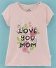 Ollypop Cotton Sinker Half Sleeves Tee Floral Print - Baby Pink
