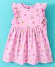 ToffyHouse Frill Sleeves Frock Bunny & Floral Print - Pink
