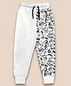 Kidsville Justice League Batman Featured Comic Art Theme Printed Joggers - White