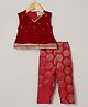 BYB Premium Cotton & Velvet Kurta Pyjama Set For Girl - RED