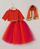 BYB Premium Chiffon & Cotton Lehenga Choli Dupatta Set for Girl - ORANGE