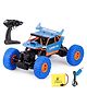 Fiddlerz Rechargeable Remote Control Rock Climbing Car Alloy Metal 2.4G RC Cars 4WD Rock Crawler Off Road R C Car Monster Truck Kids Toys For Boys Girl- Blue