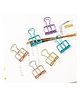 DELI 78206 Color Metal Binder Clip Blue Gold Purple 19mm Size Clamp Paper Bookmark Clips - 4 Pieces