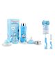 Chinmay Kids Combo of Baby Feeding Multifunctional Stainless Steel Milk Thermosteel Feeder Bottle with Multipurpose Baby Milk Bottle Brush Cleaner Blue Bottle Blue Brush - 240ml