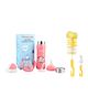 Chinmay Kids Combo of Baby Feeding Multifunctional Stainless Steel Milk Thermosteel Feeder Bottle with Multipurpose Baby Milk Bottle Brush Cleaner  Pink Bottle Yellow Brush - 240ml