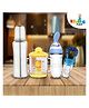 Chinmay Kids Baby Feeding Combo Steel Feeding Bottle Sipper Feeder & Soother Set of 4 - Multicolor