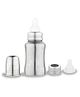 Chinmay Kids Stainless Steel Baby Feeding Bottle No Plastic No Leakage With Internal Marking Silver - 140 ml