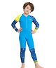 Little Surprise Box Full Sleeves Placement Printed Swimsuit - Blue