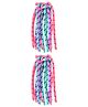 Aye Candy Set Of 2 Twirly Danglers Alligator Hair Clips - Pink Teal & Purple