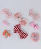 Milyra Pack Of 8 Bow Flower Designed Hair Clips - Red