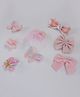 Milyra Pack Of 8 Bow Flower Designed Hair Clips - Pink