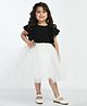 Bella Moda Short Flutter Sleeves Glitter Embellished Tutu Flared  Party Dress - Black