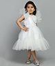 Bella Moda Cap Sleeveless Sequin Embellished Party Wear Dress - White