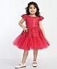 Bella Moda Cap Sleeves Sequin Embellished Party Wear Dress - Red