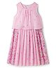 Hola Bonita Georgette Sleeveless Border Floral Print Layered Frock - Pink