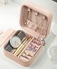 YouBella Jewellery Organiser PU Leather Zipper Portable Storage Box Case with Dividers Container for Rings Earrings Necklace - Pink