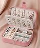 YouBella Jewellery Organiser PU Leather Zipper Portable Storage Box Case with Dividers Container for Rings Earrings Necklace - Pink
