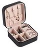 YouBella Jewellery Organiser PU Leather Zipper Portable Storage Box Case with Dividers Container for Rings Earrings Necklace - Black