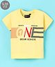 Ruff Lycra Knit Half Sleeves Slim Fit T-Shirt One Print- Lemon Yellow