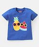 Babyhug Cotton Knit Half Sleeves T-Shirt with Fruity Print - Blue