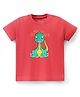 Babyhug Cotton Knit Half Sleeves T-Shirt Dino Print - Red