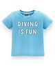 Babyhug Cotton Half Sleeves T-Shirt with Driving Print - Sky Blue