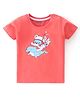 Babyhug Half Sleeves 100% Cotton Dolphin Print T-Shirt - Orange