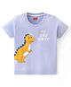 Babyhug Cotton Jersey Half Sleeves T-Shirt Dino Print - Blue