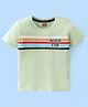 Babyhug Half Sleeves Cotton Jersey Striped T- Shirt - Green