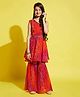 Cherry & Jerry One Shoulder Sleeveless Bandhani Printed Kurta & Sharara - Orange