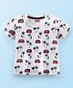 Babyhug Cotton Half Sleeves T-Shirt with Bus Print - White