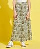 Cherry & Jerry Seamless Moroccan Style Damask Flower Motif Printed Flared Trousers - Green