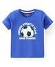 Babyhug Half Sleeves Cotton Jersey Soccer Printed T- Shirt - Blue