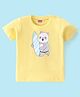 Babyhug Cotton Half Sleeves T-Shirt Panda Print - Yellow