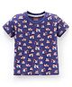 Babyhug Cotton Knit Half Sleeves T-Shirt with Dumper Print - Navy Blue