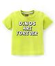 Babyhug Cotton Half Sleeves T-Shirt with Dino Print - Lime Green