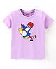 Babyhug Half Sleeves Cotton Jersey Penguin Printed T- Shirt - Purple