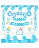 Untumble Baby Boy Cradle Ceremony Paper Fans Kit Blue -  Pack of 54