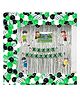 Untumble Football Theme Foil Curtain Birthday Decoration Kit Green & Black - Pack Of 108