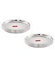HAZEL Stainless Steel Snack Plates with Mirror Finish Quarter Plate Set of 12 - Silver