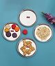 HAZEL Stainless Steel Snacks Plate with Mirror Finish for Kids Serving Set of 4 - Silver