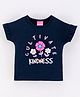 Little Kangaroos Half Sleeves Top Text Print- Navy Blue