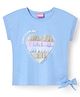 Little Kangaroos 100% Cotton Short Sleeves Text Print - Blue