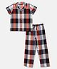 Mackly Half Sleeves Buffalo Checked Coordinating Night Suit - Red